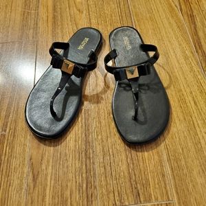 Michael Kors Caroline Black Jelly Flip Flops